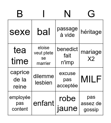 EP 7 Bingo Card