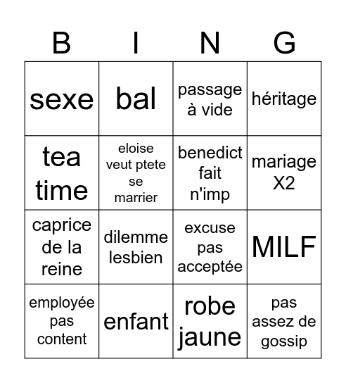EP 7 Bingo Card