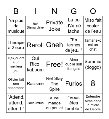 Furtivi Dramatis Peregrini Session 3 Bingo Card