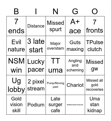 CM11 Bingo Card