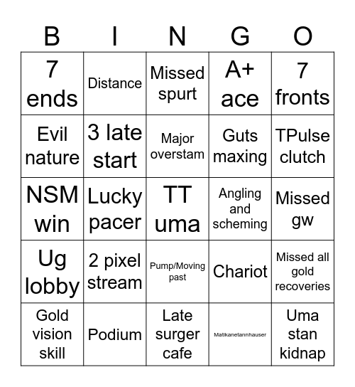 CM11 Bingo Card