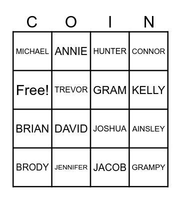 FAMILY Bingo Card