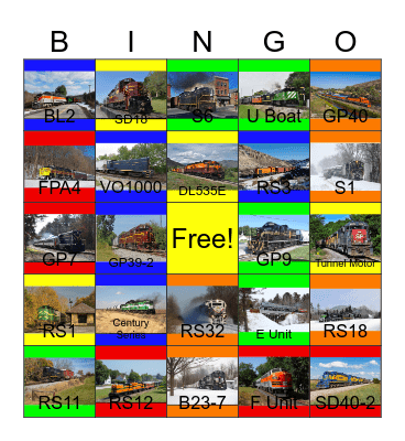 North American Diesels that I would like to fix one day Bingo Card
