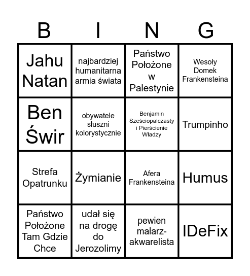 Bingo Dr Szewki Bingo Card