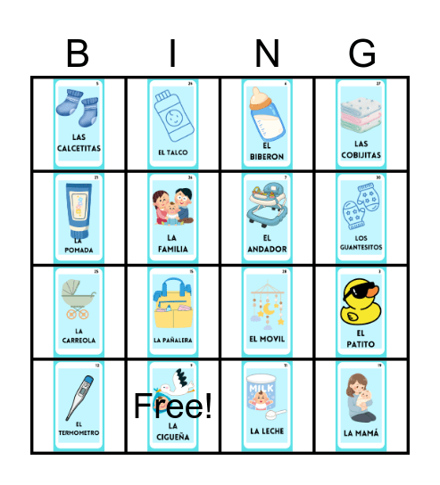 BABY SHOWER Bingo Card