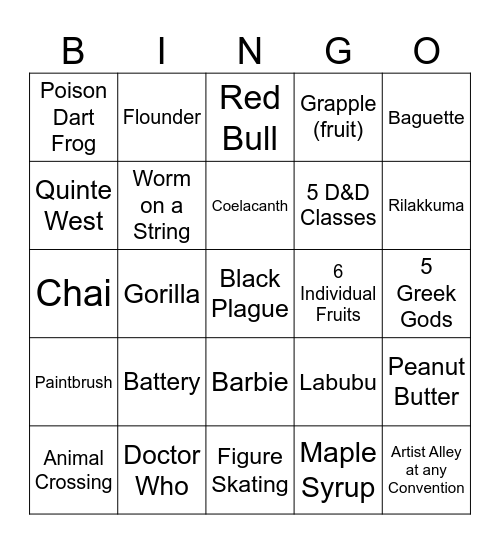 Infinite Craft Bingo Card