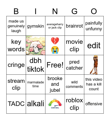 tiktok bingo Card