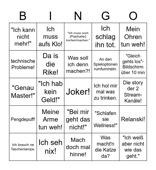 LPT-Fun Streming-Bingo Card