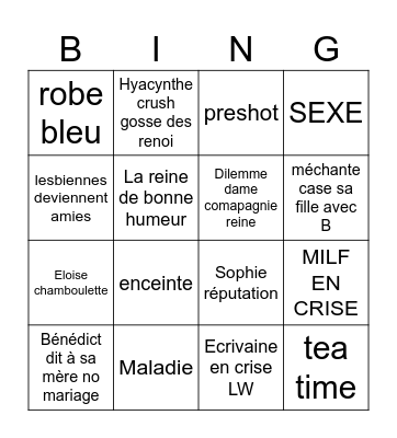 EP 8 Bingo Card
