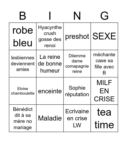 EP 8 Bingo Card