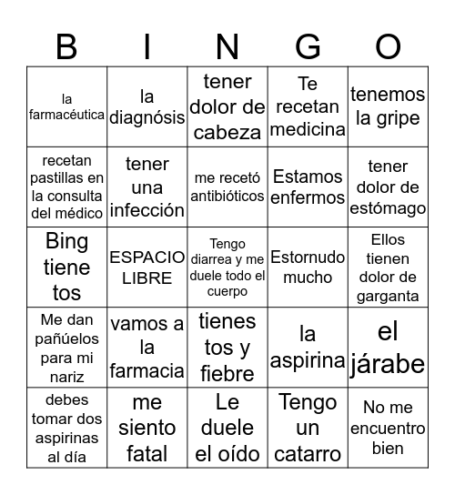 LA SALUD 8-2 Bingo Card