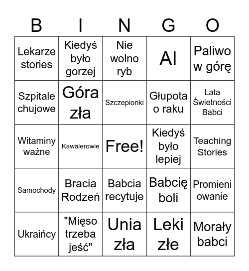 Wielkanoc 2026 Bingo Card