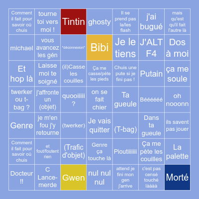 Le bingo DBD Bingo Card