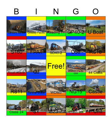 Foreign Engines that I would like to fix one day Bingo Card
