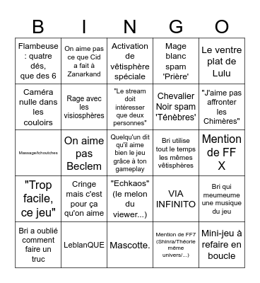 Bri sur FF X-2 Bingo Card