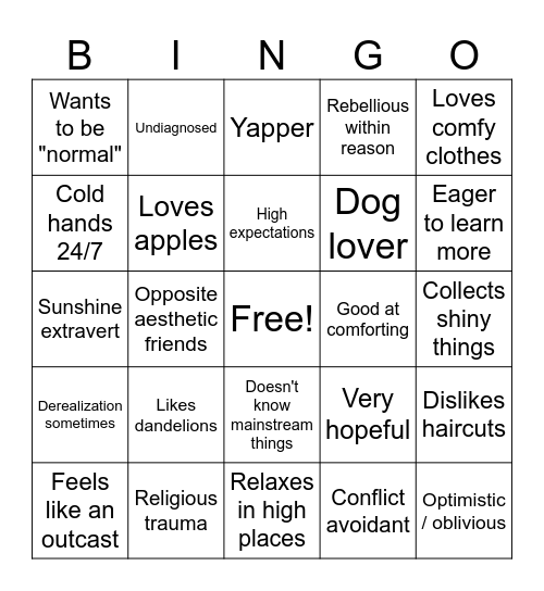 Baylor Kinnie Bingo Card