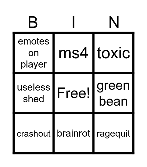 frosaken clips Bingo Card