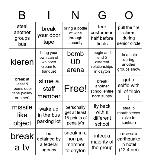 anti bingo Card