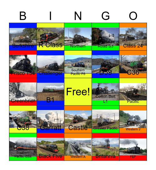 Steam Giants that I would like to design one day Bingo Card