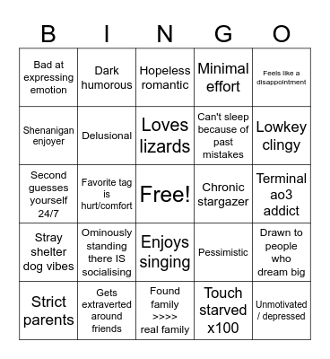 Ayn Kinnie Bingo Card