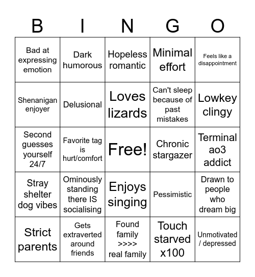 Ayn Kinnie Bingo Card