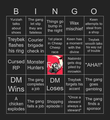 Tales of Divvy Bingo Card