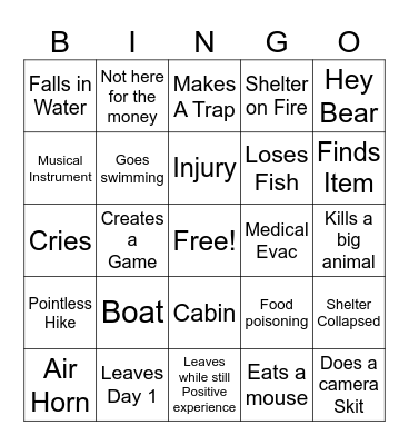 Alone Bingo Card