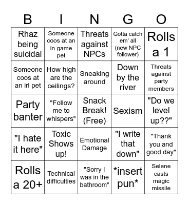 Session 23 Bingo Card