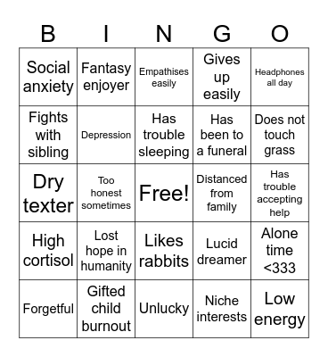 Rey Kinnie Bingo Card