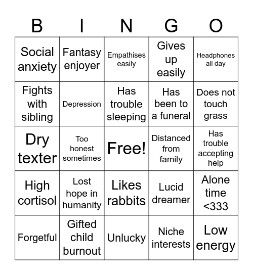 Rey Kinnie Bingo Card
