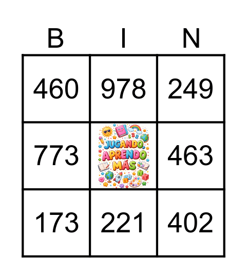 CONOZCO LOS NÙMEROS Bingo Card