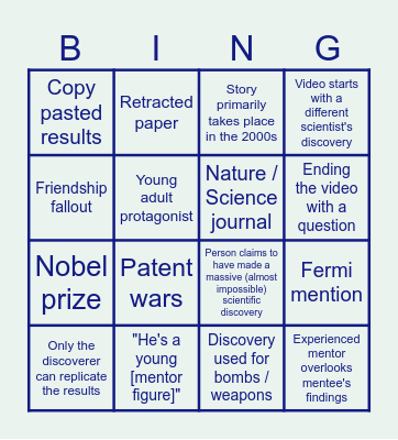 BobbyBroccoli documentary Bingo Card