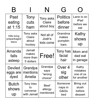 Easter Bingo Card