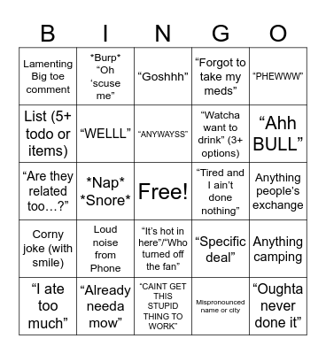 Poppy BINGO James Bingo Card