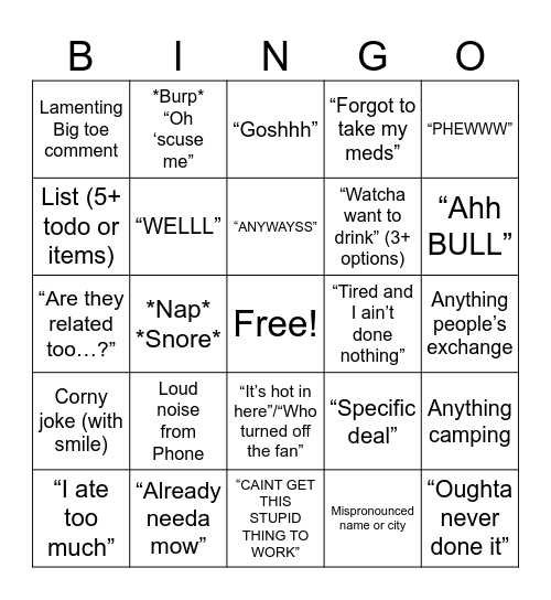 Poppy BINGO James Bingo Card