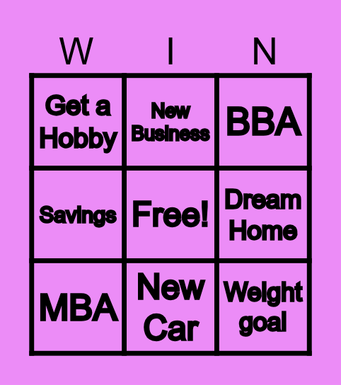 Ebony's Vision 26 Bingo Card