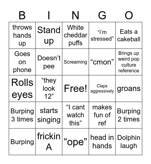 Emily bball Bingo Card