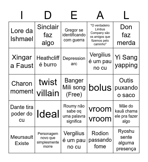 Limbus Company Canto 4 Bingo Card