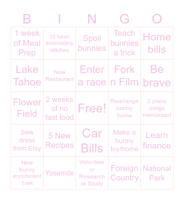 2026 Bingo Card