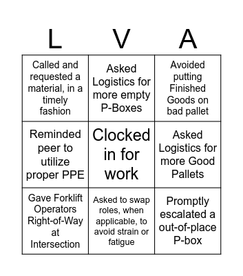 PPK Bingo Card