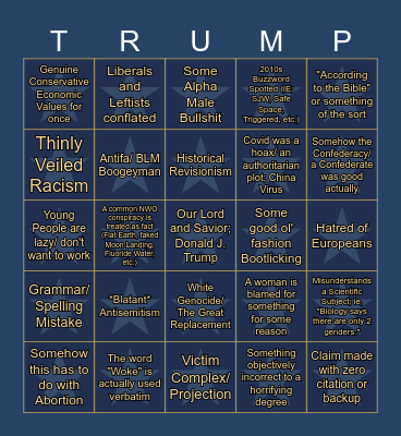 Conservapedia 🇺🇸 Bingo Card
