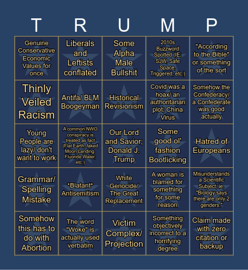 Conservapedia 🇺🇸 Bingo Card
