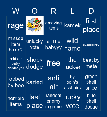 Mario Kart Bingo Card