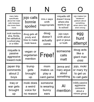 easter Bingo Card