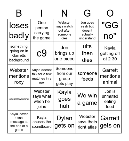 Bingo Card