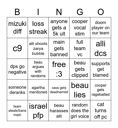 scrapjuice overwatch bingo Card