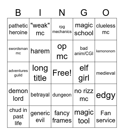 iskai slop v2 Bingo Card