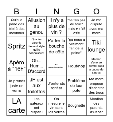 Renucci sud Bingo Card