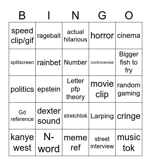 tiktok bingo early 2026 Bingo Card