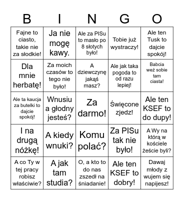 BINGO WIELKANOCNE 2026 Bingo Card